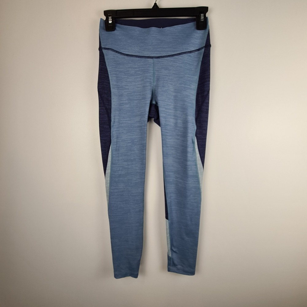 Outdoor Voices Leggings TechSweat 7/8 Zoom Women's Small Color Block Blue‎ Ankle